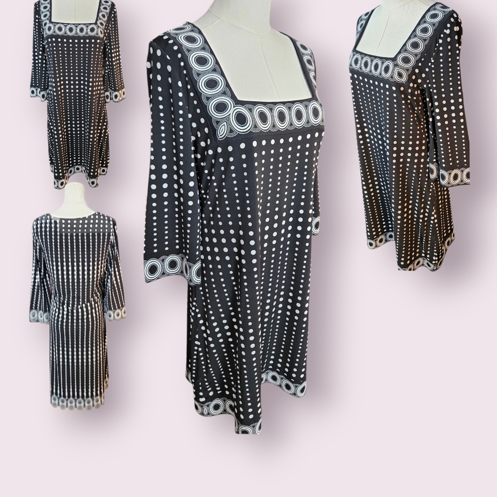 White House Black Market geometric patterned dress, Size 10